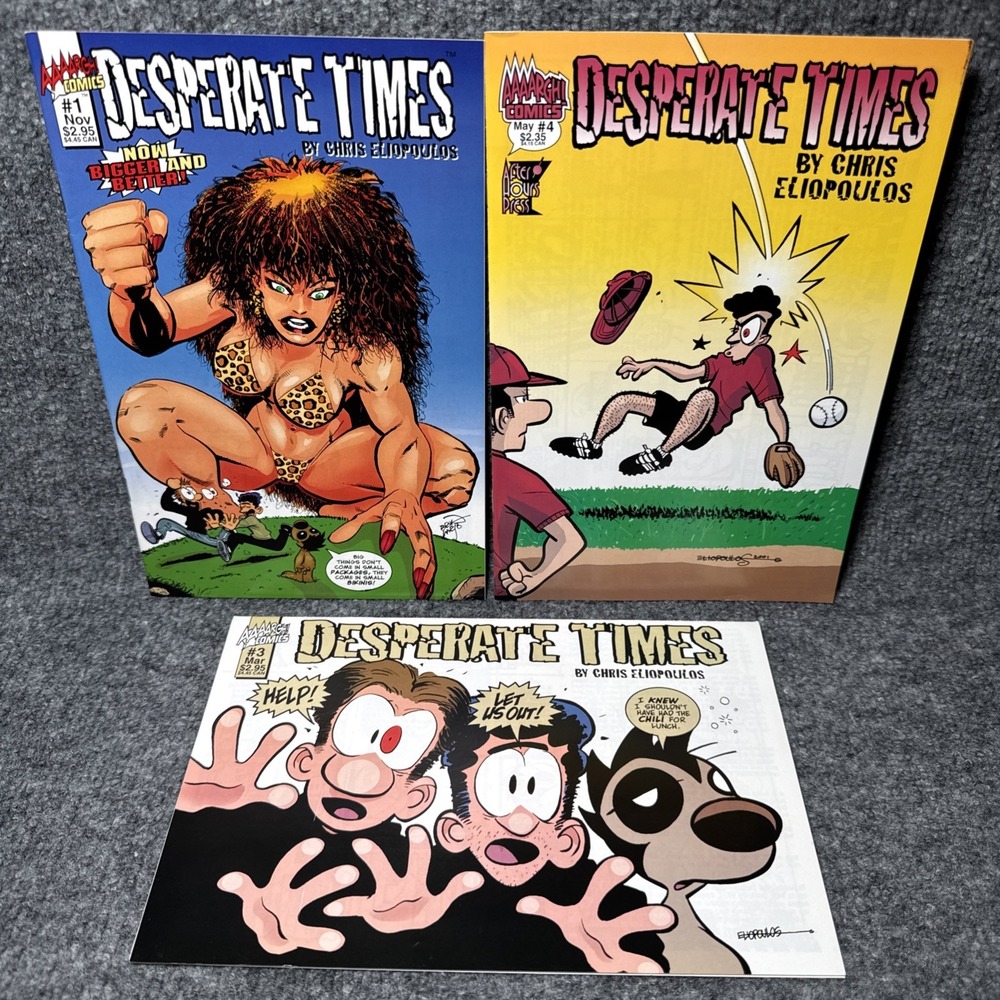 Desperate Times #1,#3,#4 Comic Book‎ Aaaargh! Comics July 2000 Lot of 3 Comics